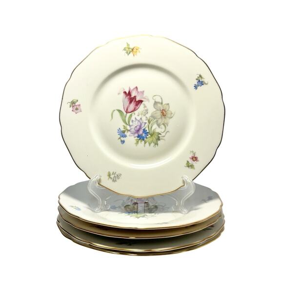Hutschenreuther & Royal York “Bridal Bouquet (Madeleine)” 5 Salad Plates 7 1/2” - Picture 1 of 10